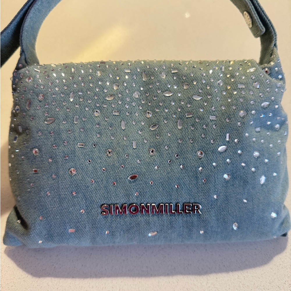 Simon Miller Denim Blue Studded Shoulder Bag